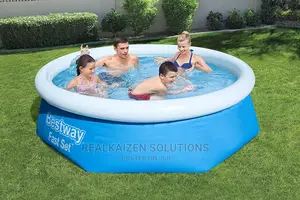 BESTWAY Fast Set Round Inflatable Swimming Pool 2.44mx66cm