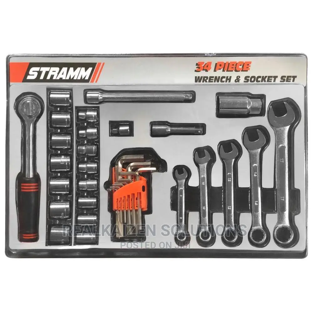 STRAMM 34pc Wrench and Socket Tool Set