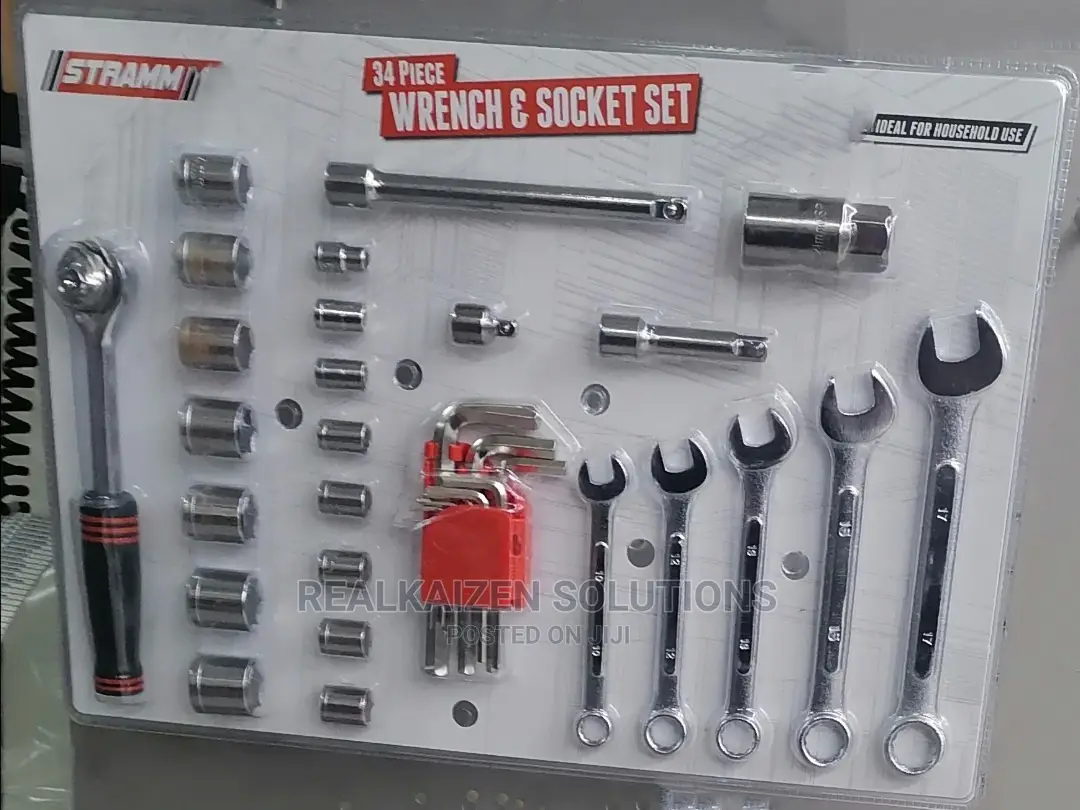 STRAMM 34pc Wrench and Socket Tool Set