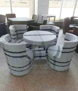 Outdoor/Balcony Chrome Table and Chairs || Black $ White.