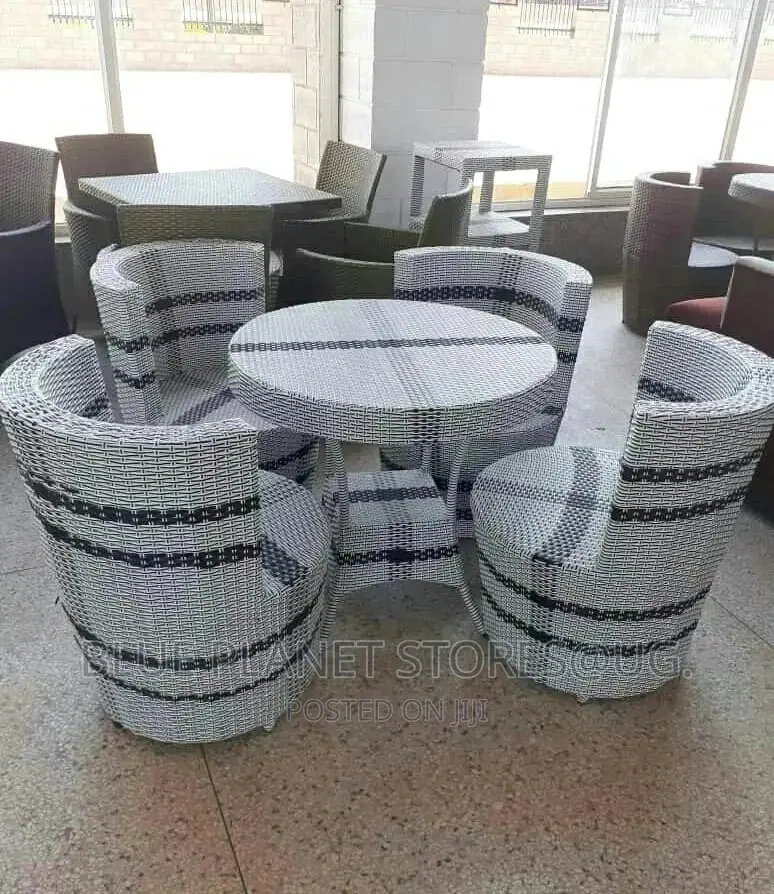 Outdoor/Balcony Chrome Table and Chairs || Black $ White.