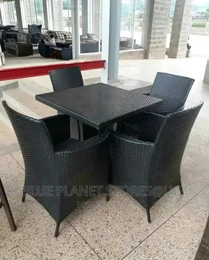 Outdoor/Balcony Square Table and Chairs || Full Set || Black
