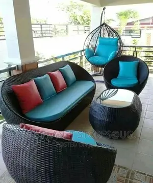 Balcony Chrome Loveseat Sofa Sets + Glass Center Table.