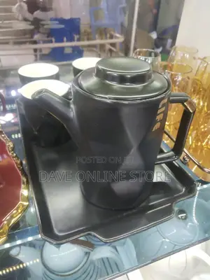 6 Tea Cups 1 Tea Pot 1 Tray All Ceramic