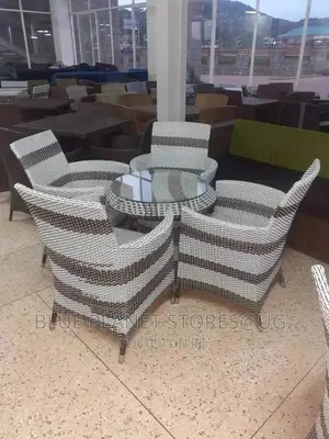 Outdoor/Balcony Chrome Glass Table + 4 Chairs || Patio Set