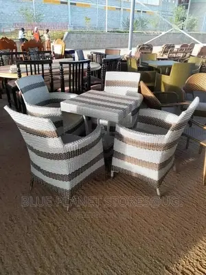 Outdoor/Balcony Chrome Dinning Table + 4 Chairs || Patio Set