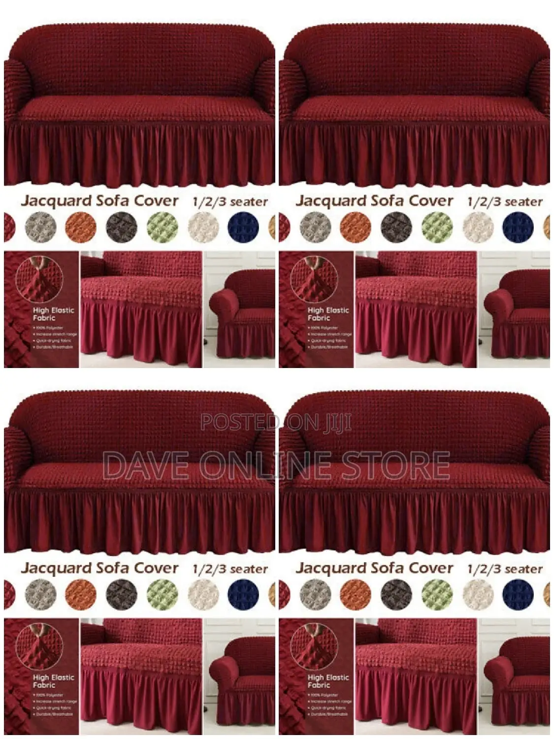 3:1:1 Maroon Sofa Covers