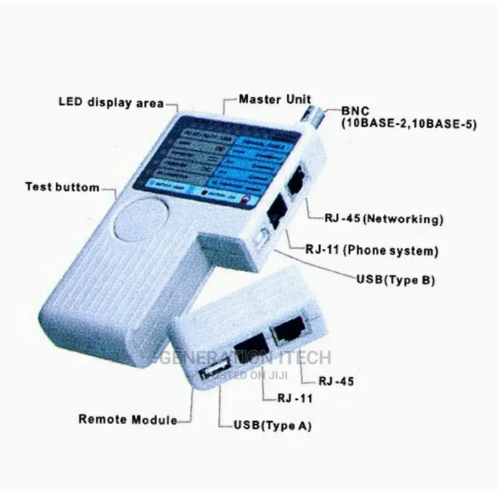 Remote Cable Tester -4 In 1 - RJ11, RJ45, USB, BNC LAN