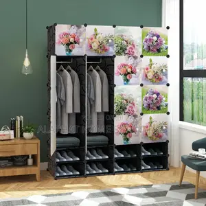 4 Coloumn Plastic Wardrobe /Closet