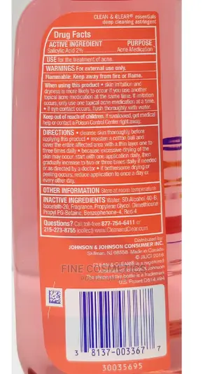 Clean and Clear Essential Deep Cleansing Astringent Cleanser
