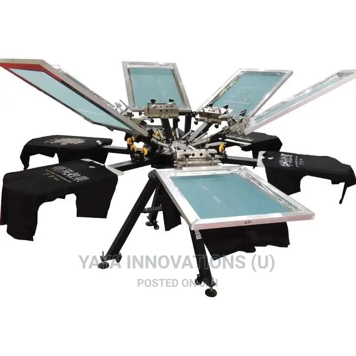 Multicolor Rotary Screen Printer Semi Auto 6 Color
