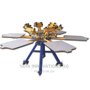 Platen Rotating 6 Color 6 Station Screen Printing Machine