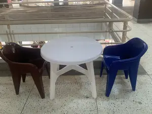 Round Plastic Table and 2 Chairs