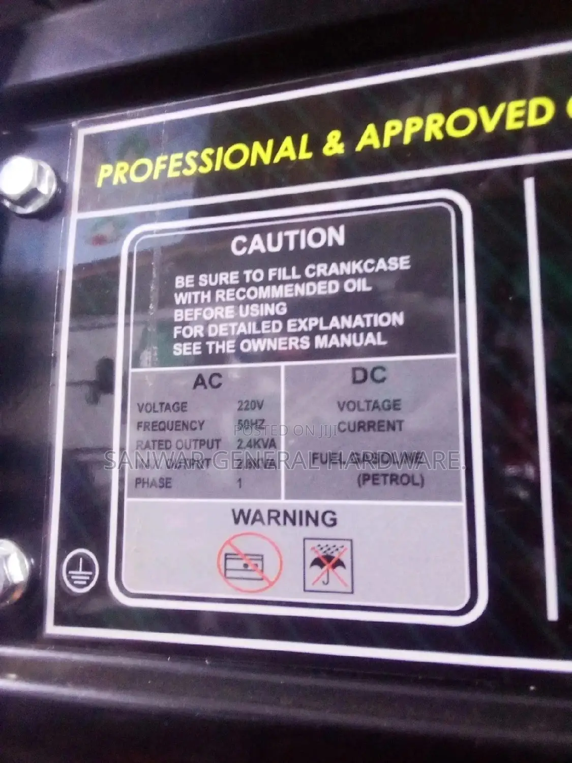 KM5500DX Generator,2.8KVA,Petrol