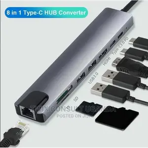 8 in 1 USB C Hub Multiport Adapter Type C to USB-C