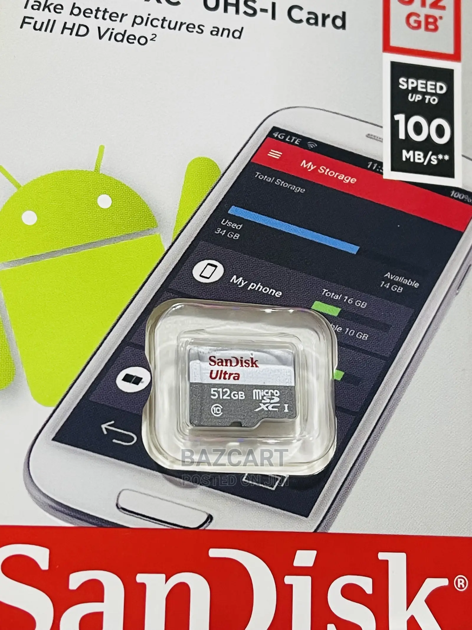 Sandisk 512gb Memory Card Microsdxc" Uhs-I Card