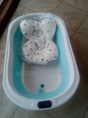 Foldable Baby Bathtub and Basin With Temperature Thermometer