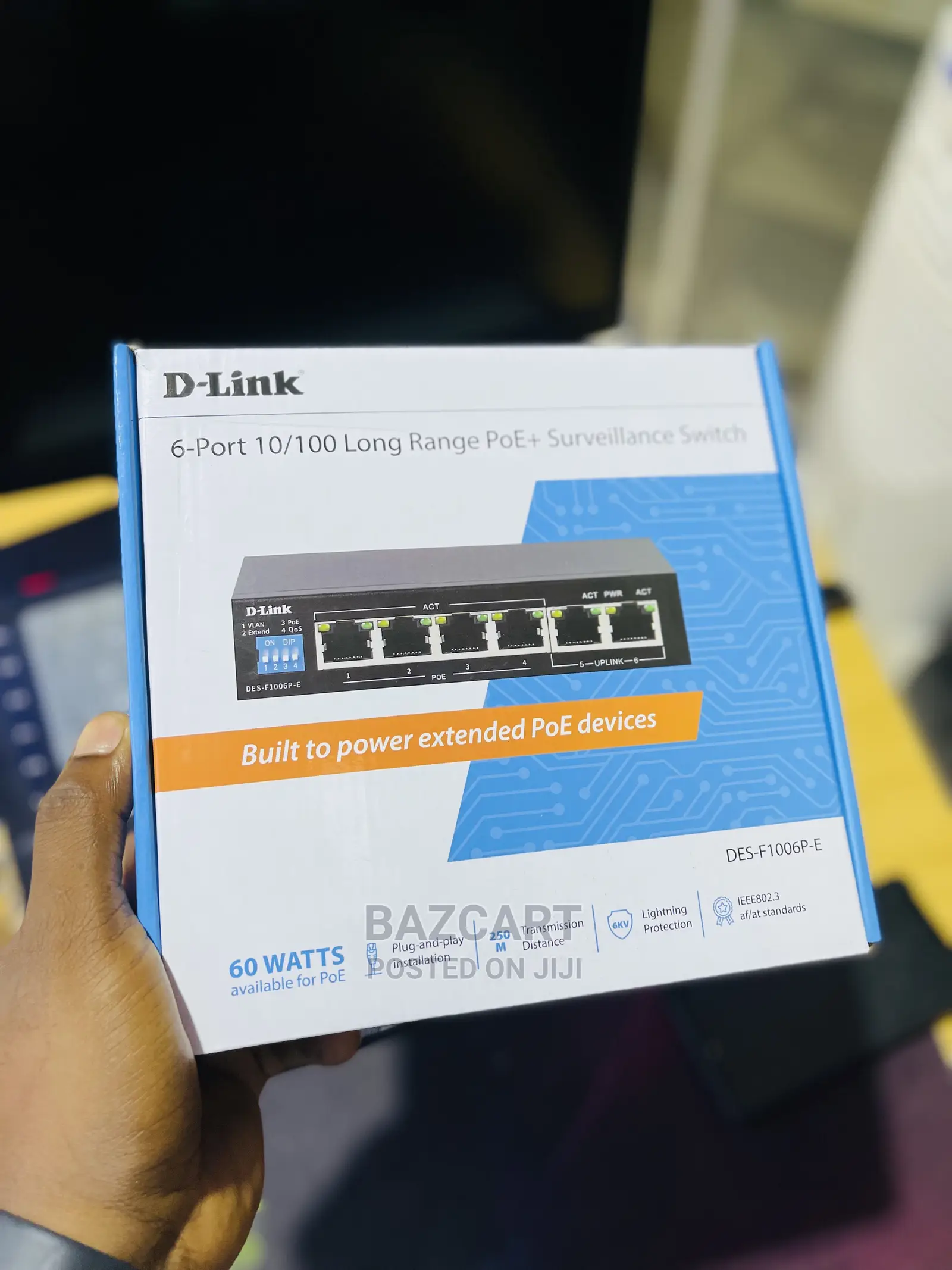 D-Link 6-Port 10/100 Long Range Poe+ Surveillance Switch 60w