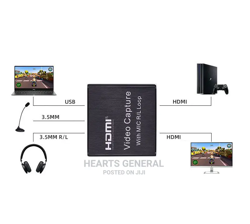 Original USB 3.0 Video Capture Card With Mic R/L Loop