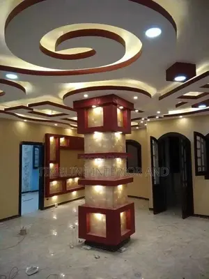 Flashy Circular Gypsum Ceilings and Pillars Designing.