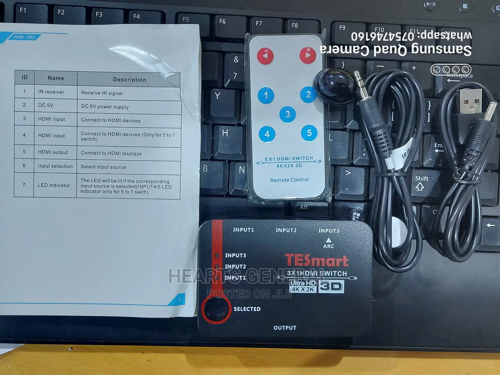 Tesmart 3x1 HDMI Switch 3 in 1 Out 4K at 60hz, HDMI Switcher