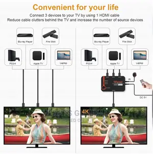 Tesmart 3x1 HDMI Switch 3 in 1 Out 4K at 60hz, HDMI Switcher