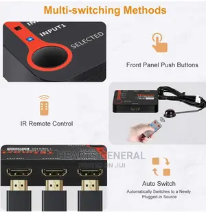 Tesmart 3x1 HDMI Switch 3 in 1 Out 4K at 60hz, HDMI Switcher