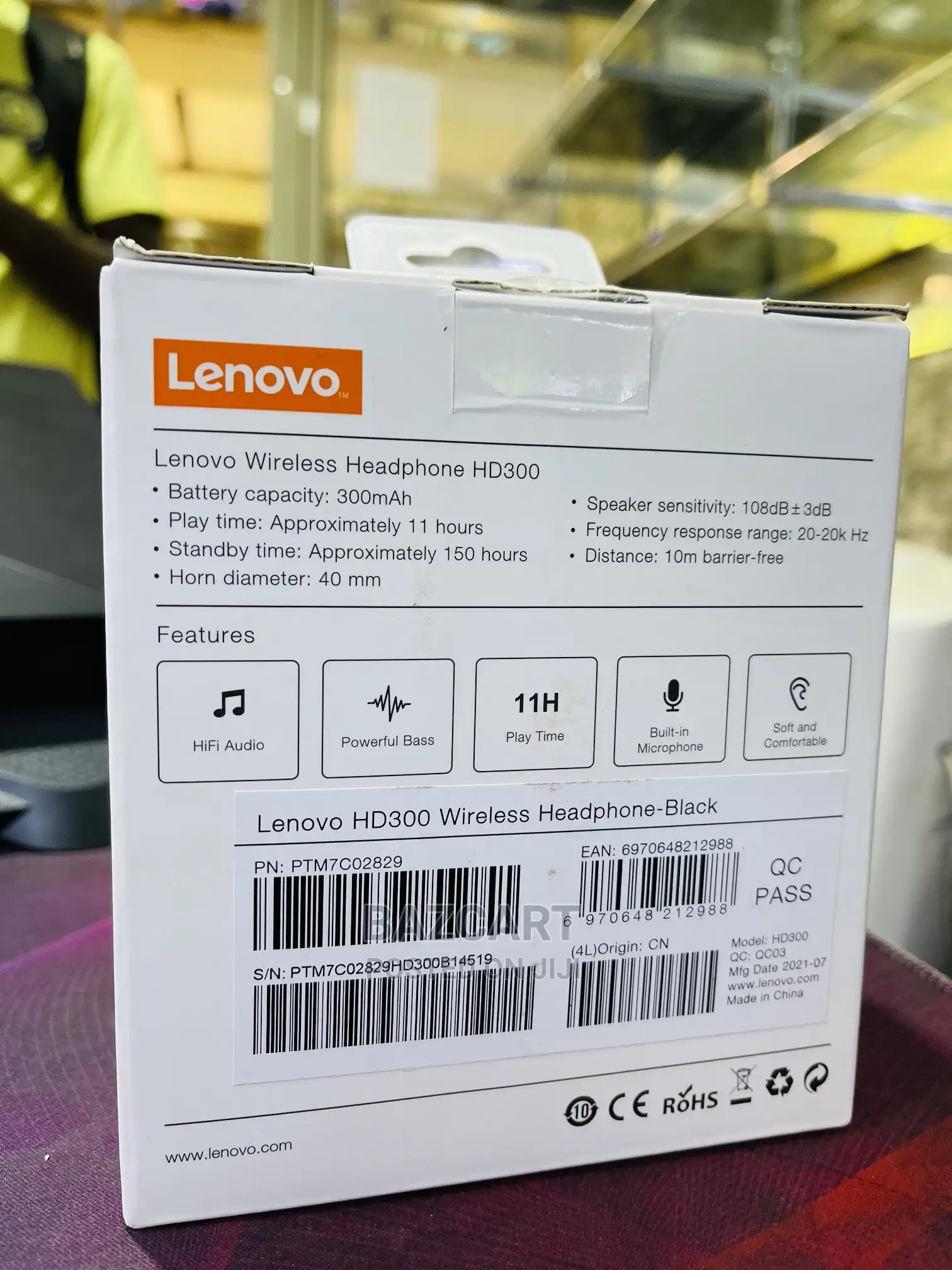 Lenovo HD300 Noise-Canceling Headset Foldable