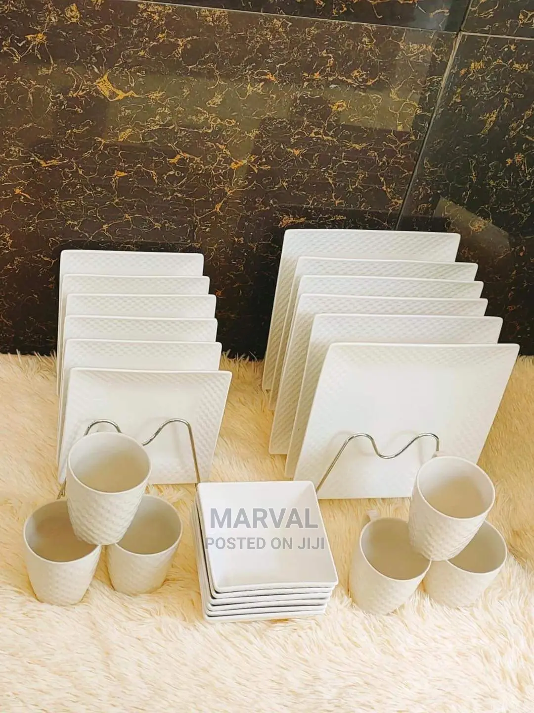 24pcs Checked Dinner Sets
