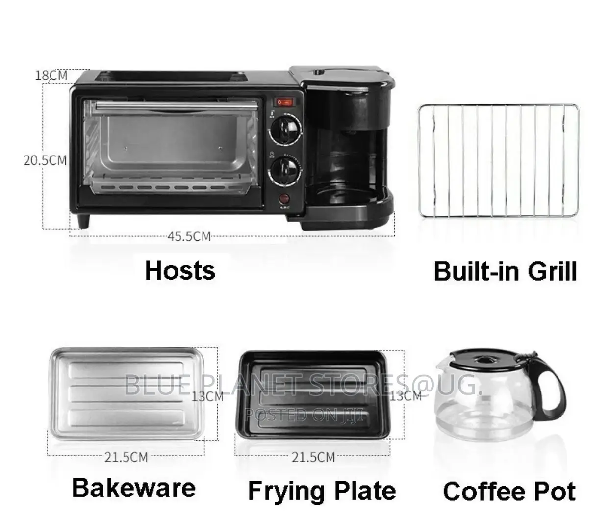 Hoffmans 3-in-1 Electric Breakfast Makers || 1250w || HM-509