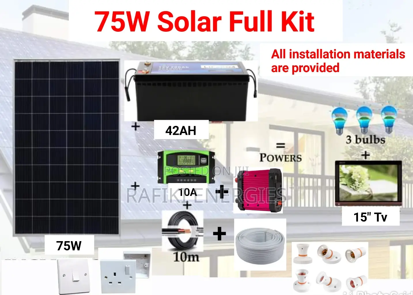 75W Solar System / 75W Solar Full Kit