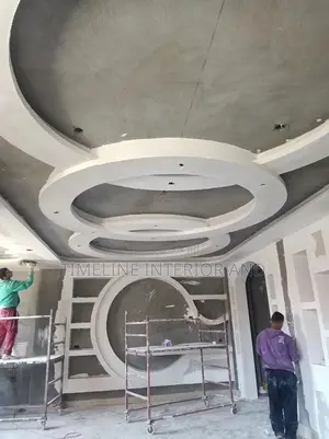 Circular Gypsum Boards Designing and Tv Unit Wall.