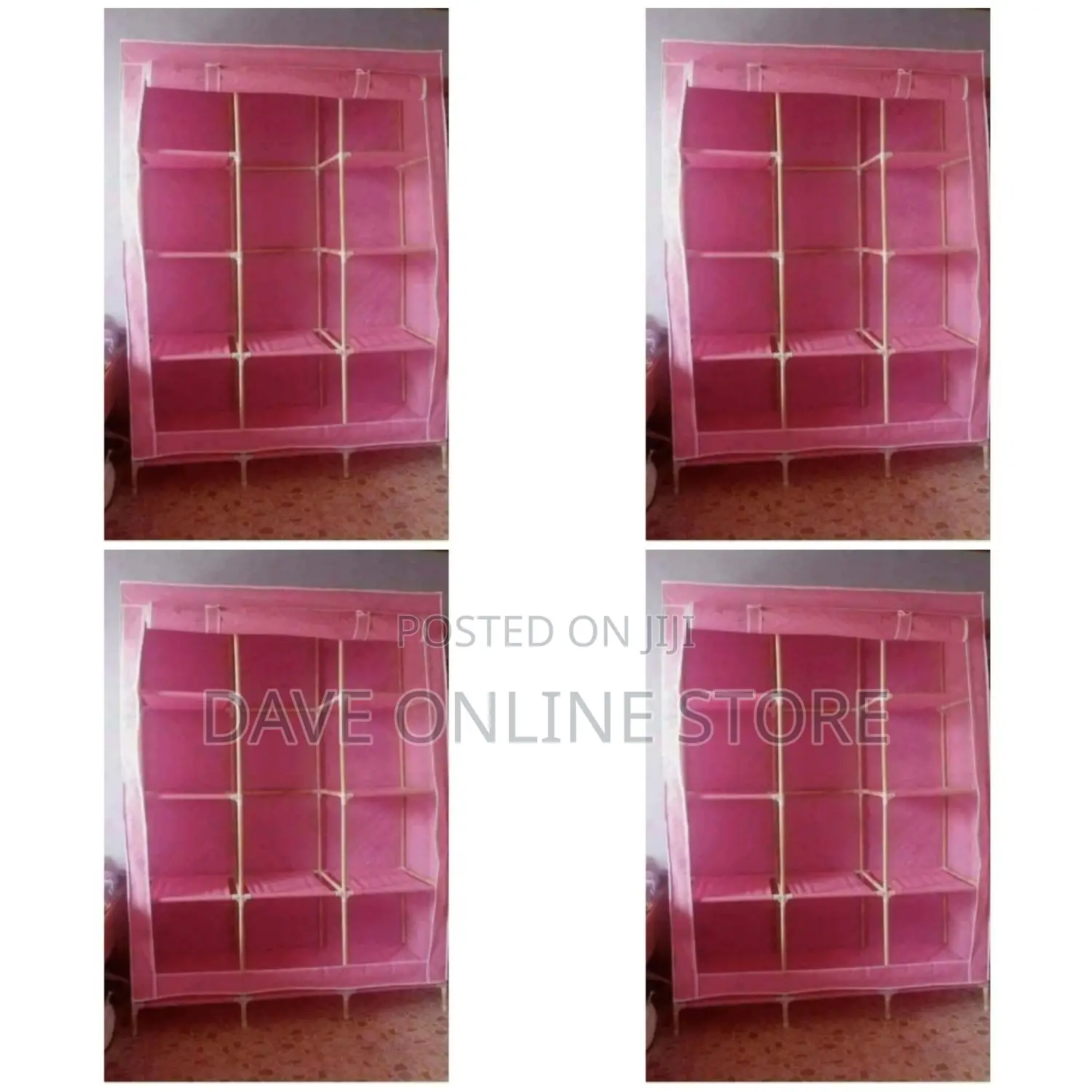 3 Column Wood Cloth Frame Closet