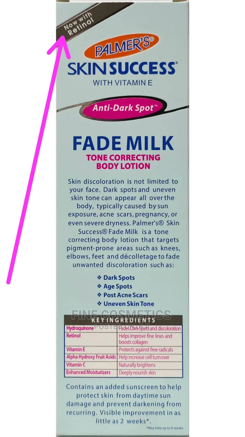 Palmer's Skin Success Fade Milk Lotion With "Retinol" 250ml