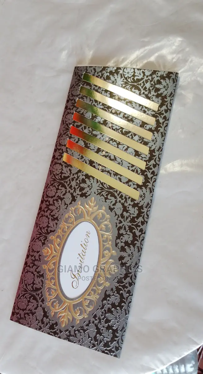 Wedding Cards (Invitations), Gold and Grey