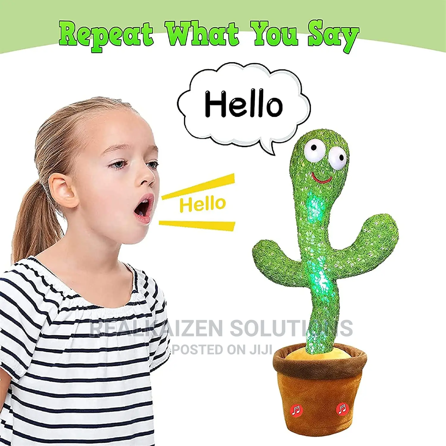 Dancing Cactus Plant Talk Repeat Funny Kid Decor Toy