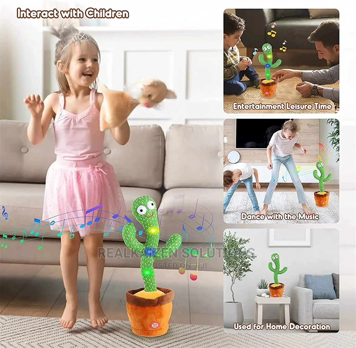 Dancing Cactus Plant Talk Repeat Funny Kid Decor Toy