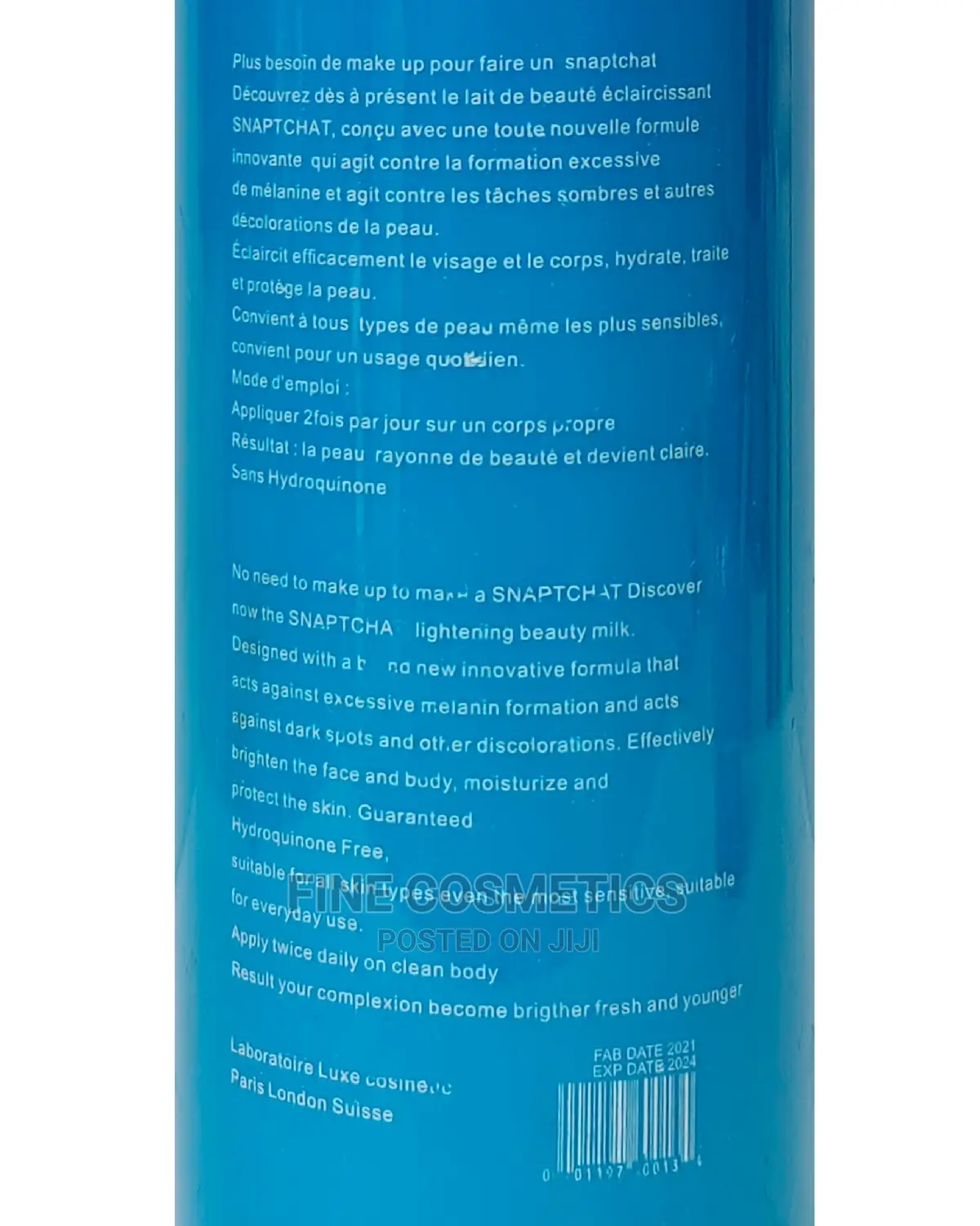 Snaptchat Lotion, Diamant Bleu Collagen Lightening Lotion