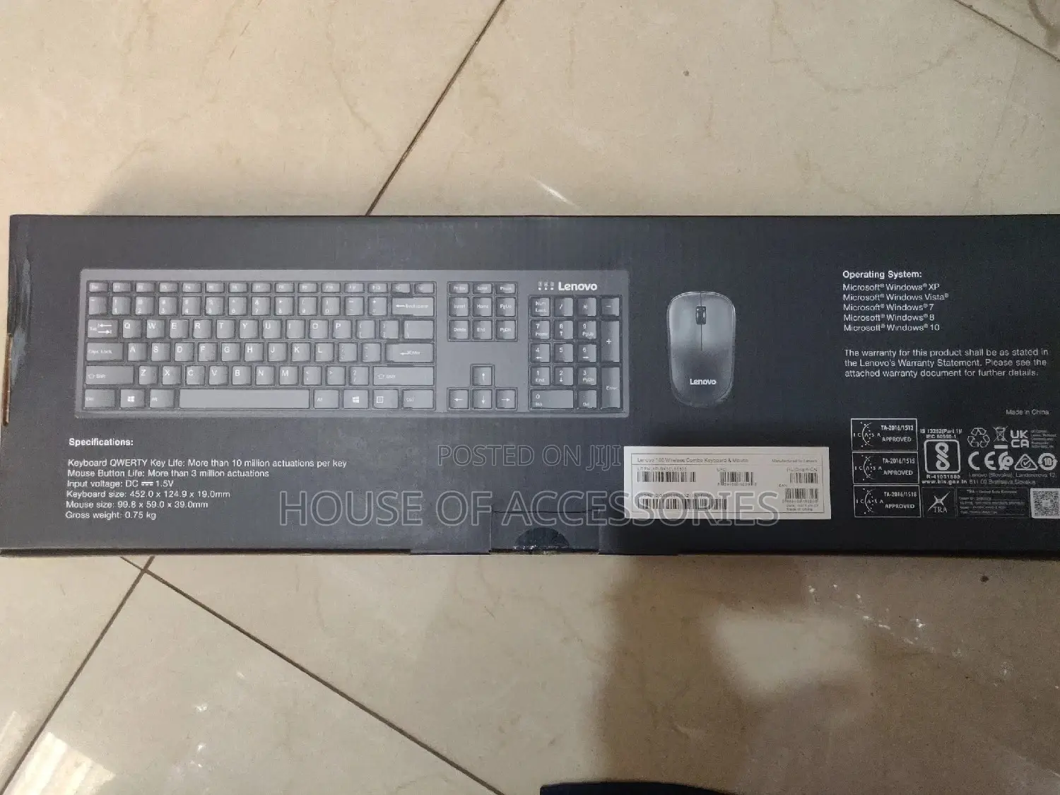 Lenovo 100 Wireless Keyboard and Mouse Original