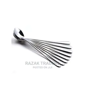 Dozen of Long Handle Dessert Spoons - Silver
