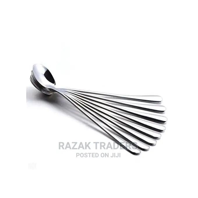 Dozen of Long Handle Dessert Spoons - Silver
