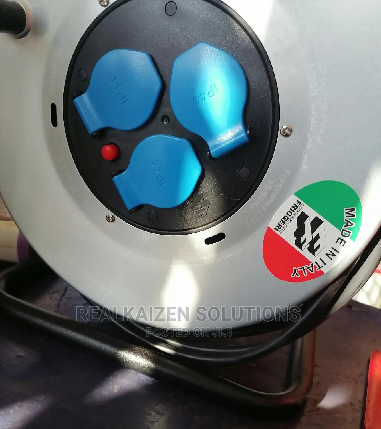 Italy FRIGGERI 3 Way Socket Plug Extension Cable Reel 50m
