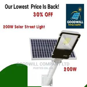 200w Solar Street/Security Light With a Separate Panel Lite