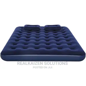 CAMPMASTER Flocked Queen Air Bed With Pillow and Pump Combo