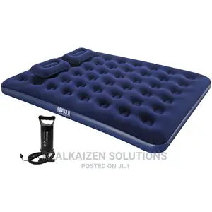 CAMPMASTER Flocked Queen Air Bed With Pillow and Pump Combo