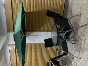 Outdoor Set, Table, 4 Chairs and Umbrella With Its Stand