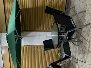 Outdoor Set, Table, 4 Chairs and Umbrella With Its Stand