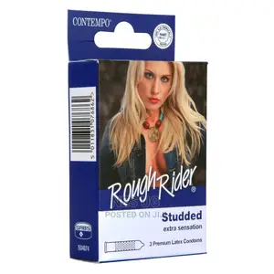 Studded Extra Sensation Rough Rider Condoms - 3pcs
