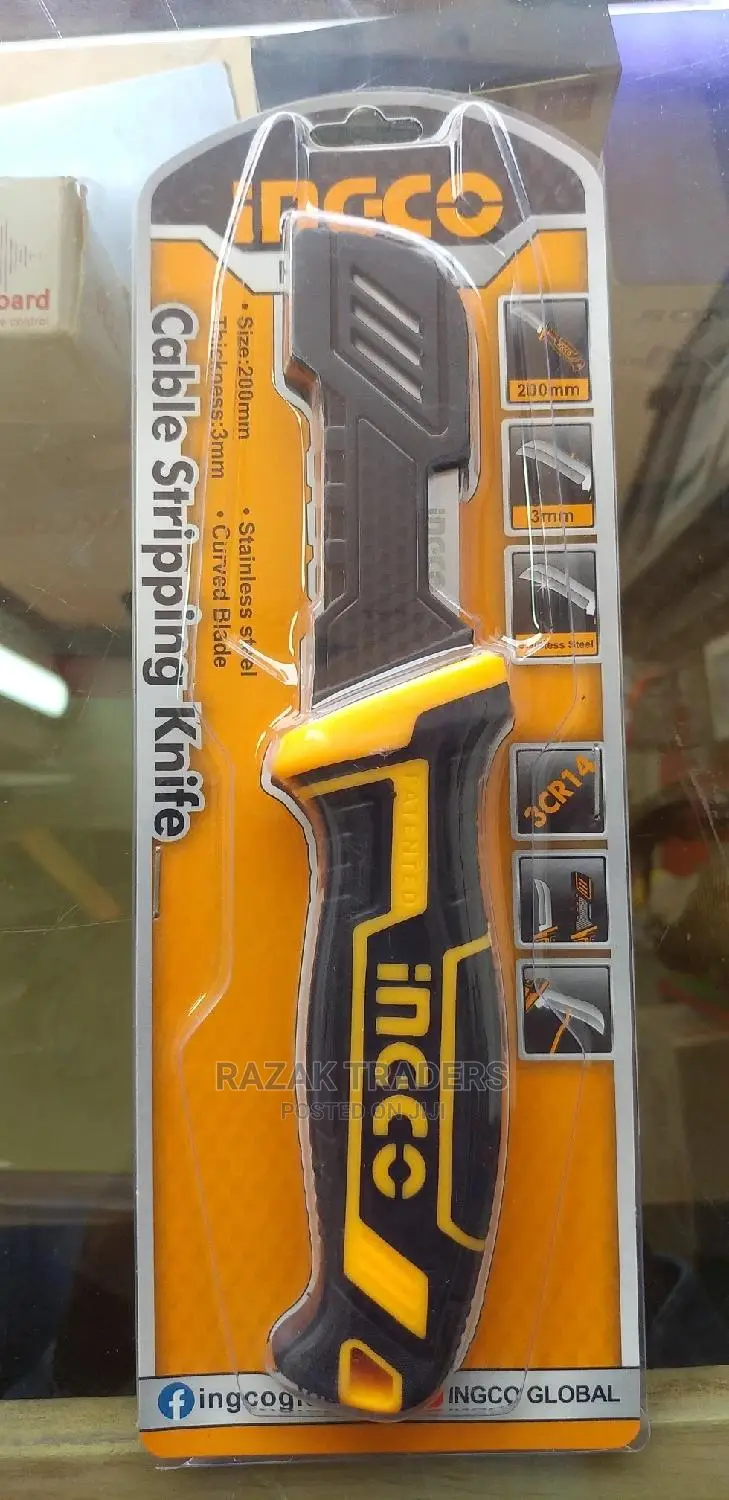 Ingco Cable Stripping Knife 8" (Curved Blade)
