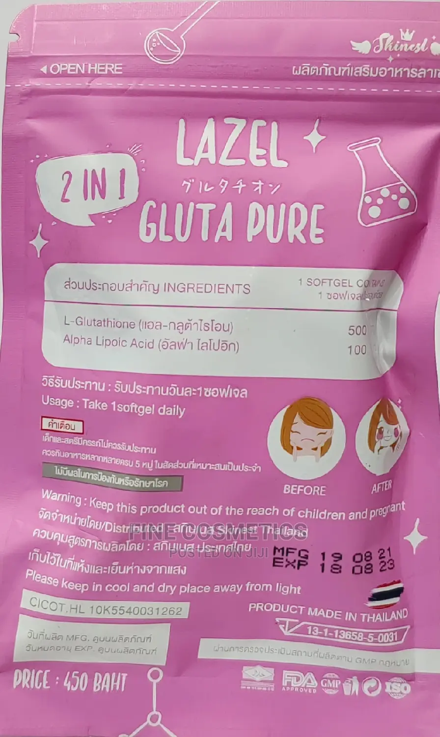 LAZEL Pure Gluta 2-In-1 Speed White Full Dose 30 Gel Tabs